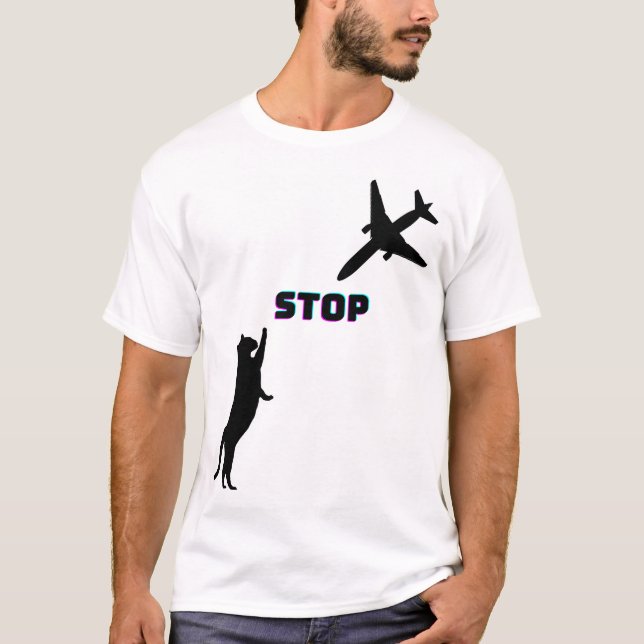 Camiseta Piloto de avião engraçado Cat Husband Wife (Frente)