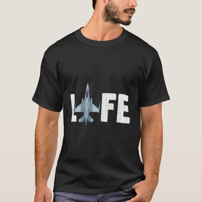 Camiseta Piloto de avião Jet Life Fighter (Frente)