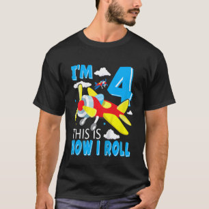Camiseta Piloto de avião para crianças de quarto aniversári
