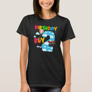Camiseta Piloto de avião para segundo aniversário Boy com 2