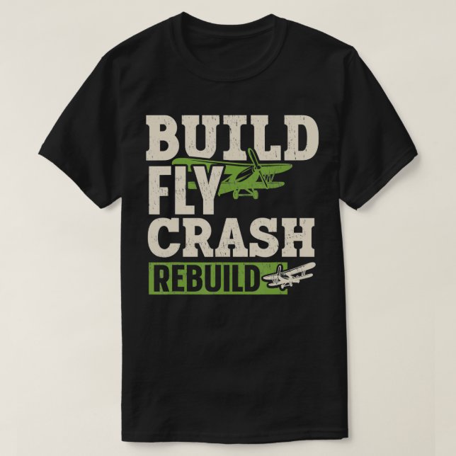 Camiseta Piloto de avião RC de repetição de queda de sobrev (Frente do Design)