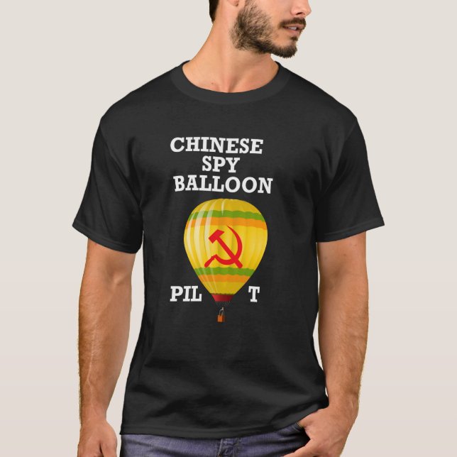 Camiseta Piloto de Balão de Espião Chinês - Aviador China - (Frente)