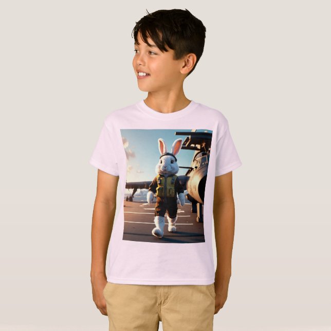 Camiseta Piloto de coelho liso (Frente Completa)
