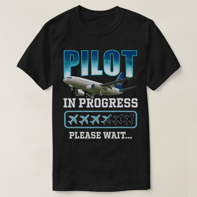Camiseta Piloto De Crianças Em Curso, Futuro Piloto De Aviã (Frente do Design)