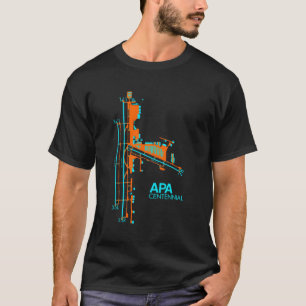 Camiseta Piloto de diagrama do aeroporto de Apa Centennial 