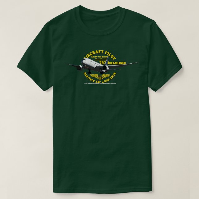 Camiseta Piloto de Dreamliner 787 (Frente do Design)