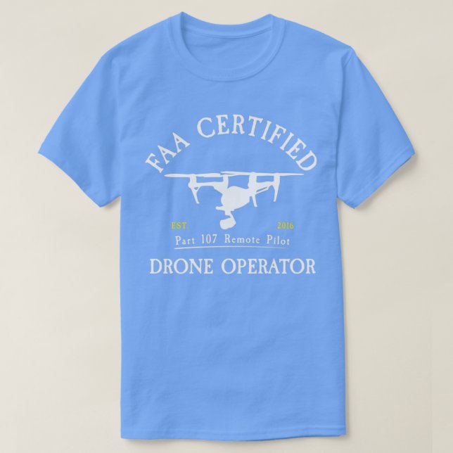 Camiseta Piloto de drone certificado FAA (Frente do Design)