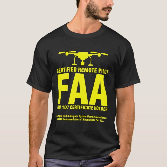Camiseta Piloto De Drone Certificado Faa Para Pilotos Remot (Frente)