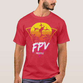 Camiseta Piloto de Drone de Estilo Livre de FPV Retroativo