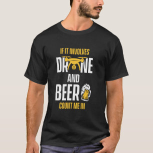 Camiseta Piloto de Drone Envolve Drones e Cerveja Droner