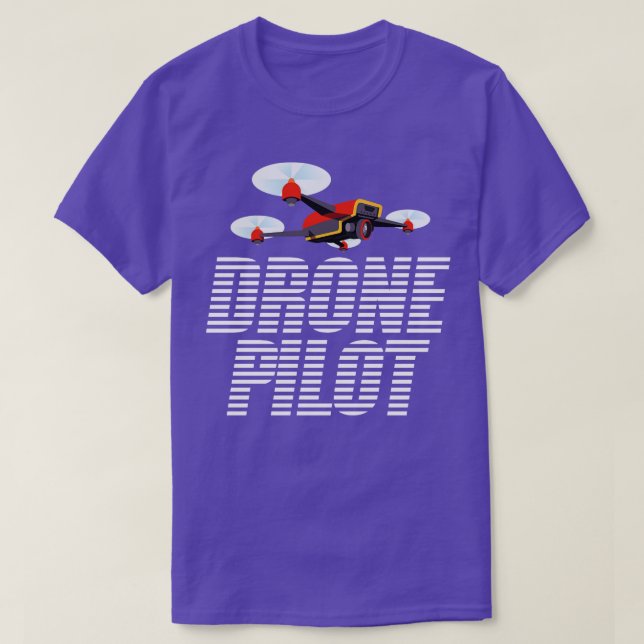 Camiseta Piloto de Drone Quadcopter Racer (Frente do Design)