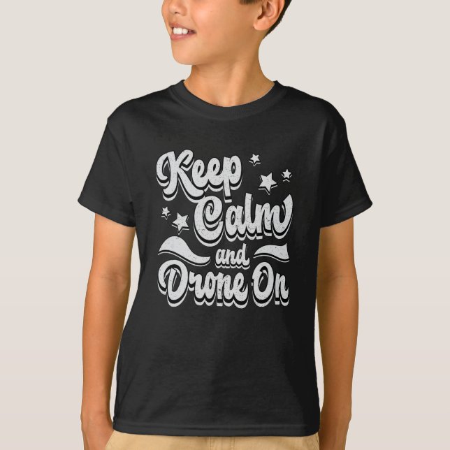 Camiseta Piloto de drone quadcóptero Drones mantém acento p (Frente)