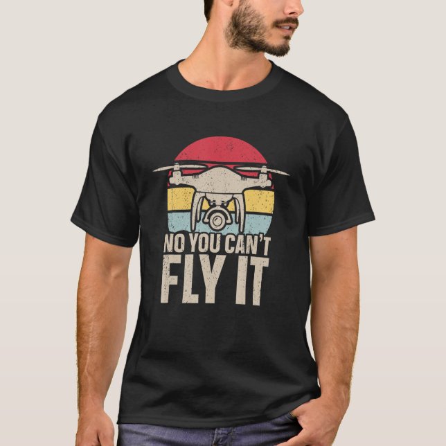 Camiseta Piloto de drone voador de drones de tripa (Frente)