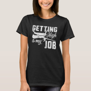 Camiseta Piloto de fantasia de aeromoça está ficando alto é