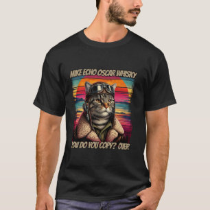 Camiseta Piloto de Gato Retroativo Mike Echo Oscar Whisky M