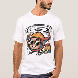 Camiseta Piloto de Helicóptero Alegre Cartoon – Vivendo a V