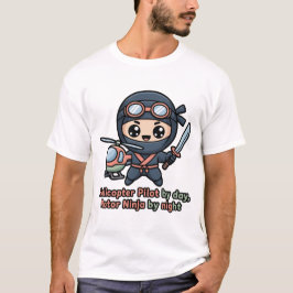 Camiseta Piloto de Helicóptero Chibi Ninja – Noite do Rotor