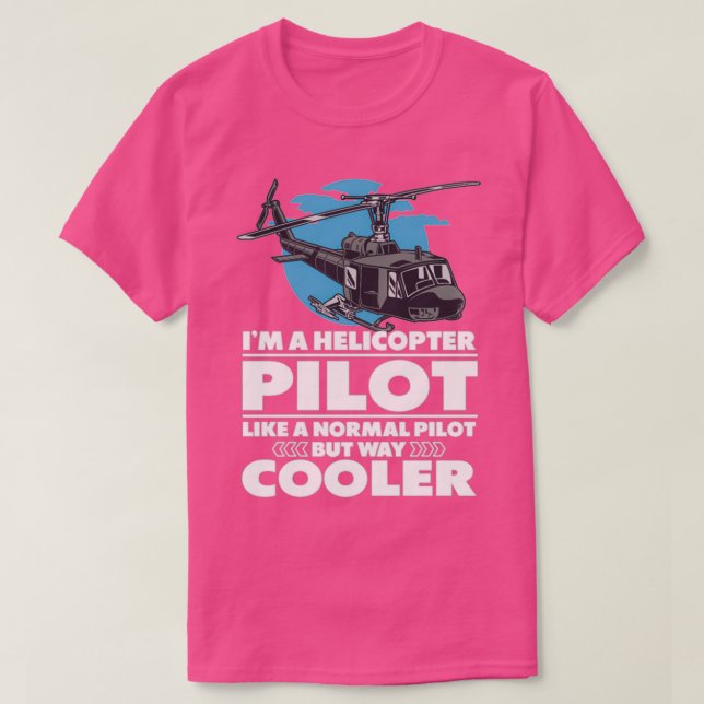 Camiseta Piloto de helicóptero legal voando longo (Frente do Design)