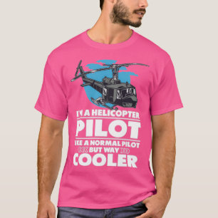 Camiseta Piloto de helicóptero legal voando longo