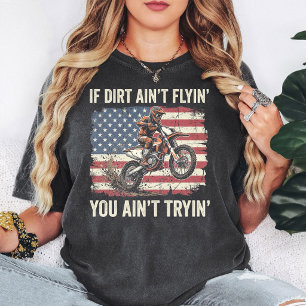 Camiseta Piloto de Motocross Bandeira Americana Saltando de