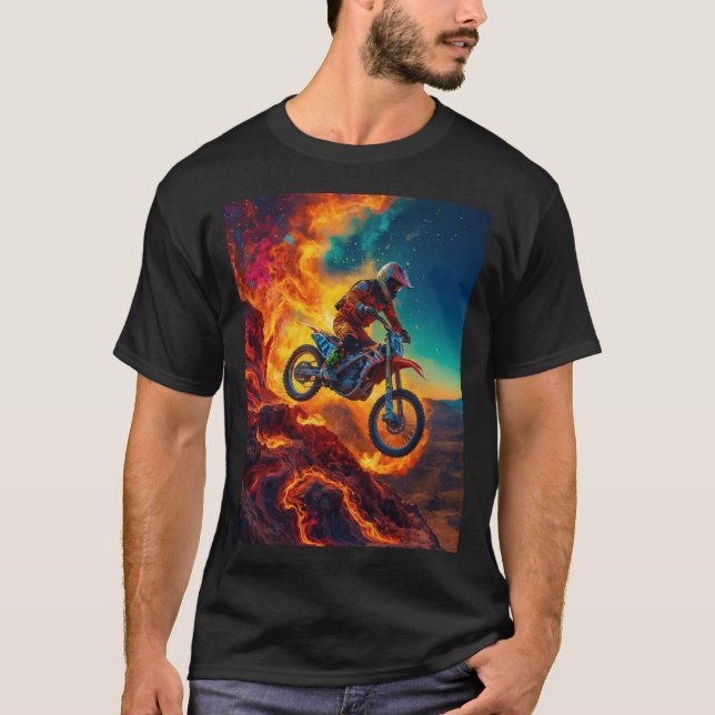Camiseta Piloto de Motocross Escapando do Fogo (Frente)