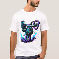 Piloto de Motocross Fazendo Wheelie em Movimento V