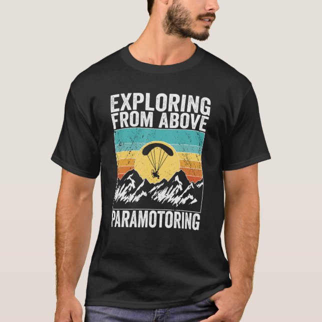 Camiseta Piloto de Paramotor Explorando de cima Paramotorin (Frente)