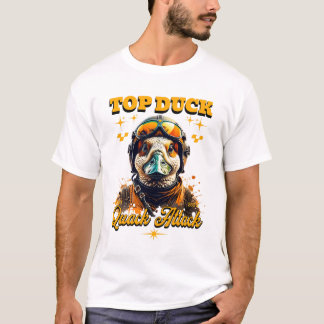Camiseta Piloto de Pato Único e Divertido Arte de Ataque de