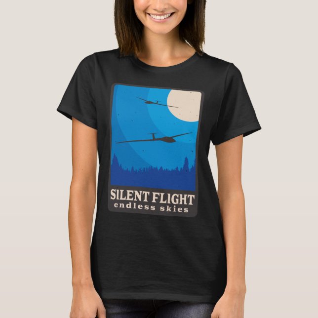 Camiseta Piloto de Retro-Glider para Aviões Voadores em Mov (Frente)