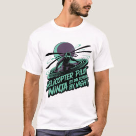 Camiseta Piloto de Rotor Ninja - Preto Dramático e Verde Ne