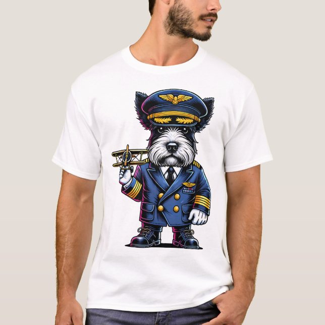 Camiseta Piloto do Scottish Terrier (Frente)