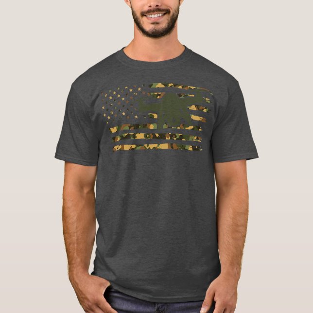 Camiseta Piloto Drone Camo Drone Operador Americano de Dron (Frente)