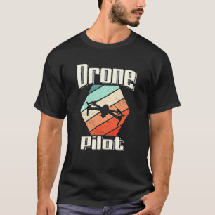 Camiseta Piloto Drone Cores Vintage Quadcopter Fpv Drone Pi