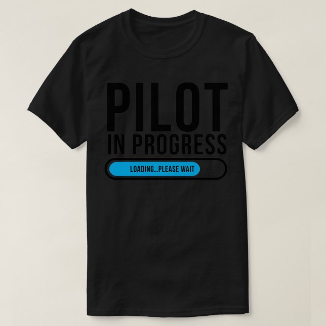 Camiseta Piloto Em Carga Por Favor Aguarde 1 (Frente do Design)