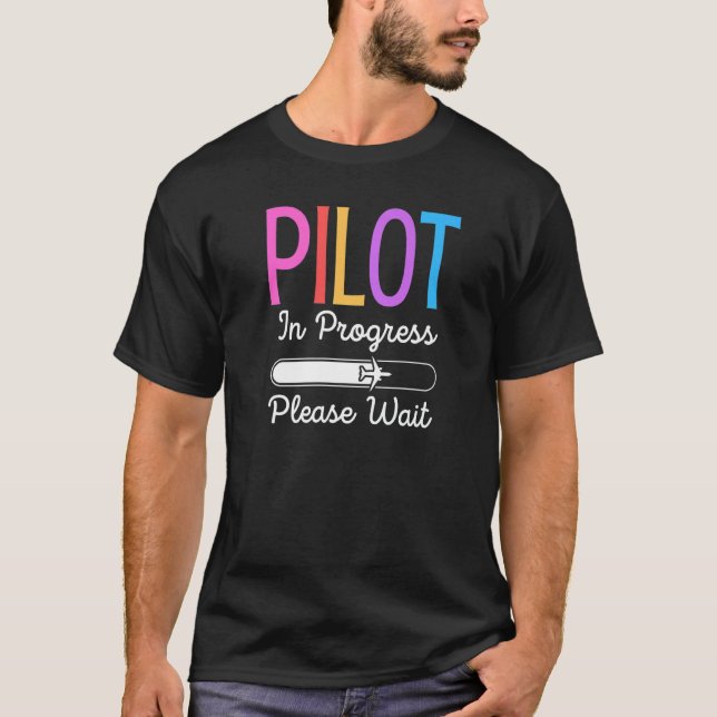 Camiseta Piloto Em Curso, Aguarde Piloto Futuro De Voo (Frente)