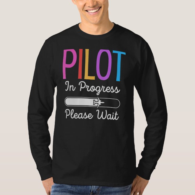 Camiseta Piloto Em Curso, Aguarde Piloto Futuro De Voo (Frente)