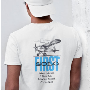 Camiseta Piloto Estudante Primeiro Solo Avião Nuvens Person