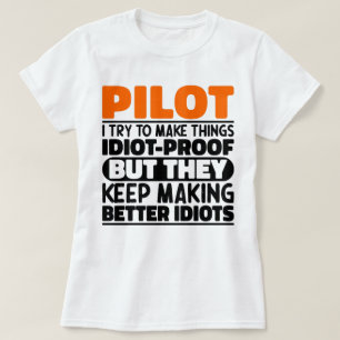 Camiseta Piloto Eu Tento Tornar As Coisas Engraçadas Piloto