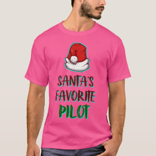 Camiseta Piloto Favorito Engraçado Papai Noel Natal