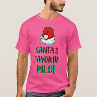 Camiseta Piloto Favorito Engraçado Papai Noel Natal