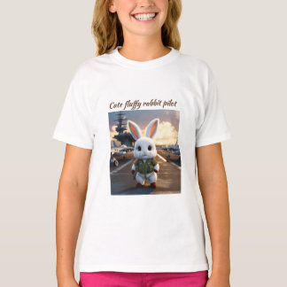 Camiseta Piloto Fluffy Rabbit em T-Shirt Transportadora de