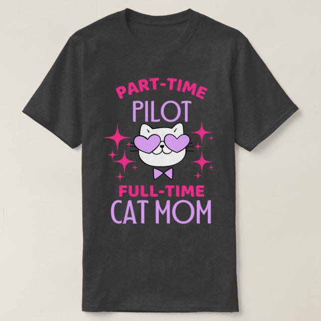 Camiseta Piloto Funny Cat Lover (Frente do Design)