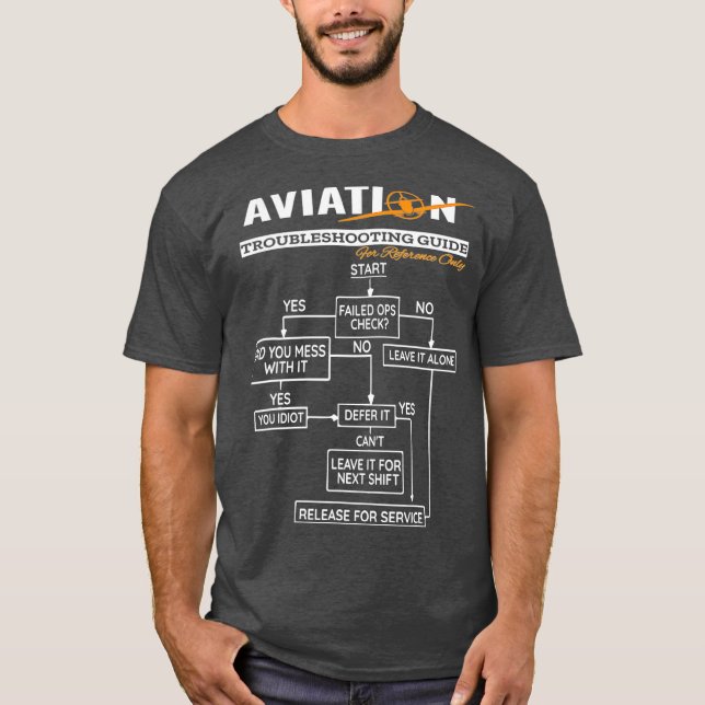 Camiseta Piloto Funny Pilot para solução de problemas de av (Frente)