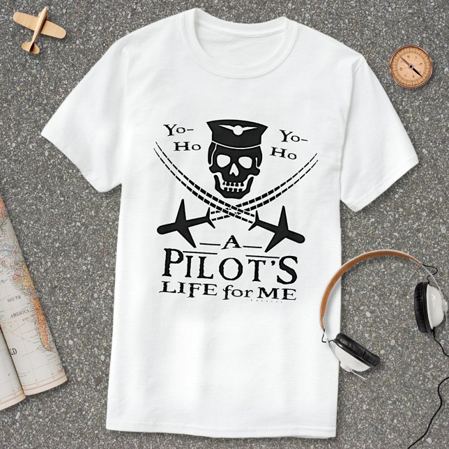 Camiseta Piloto Funny Skull Cross Aviations Pirata Humor Lt (Criador carregado)