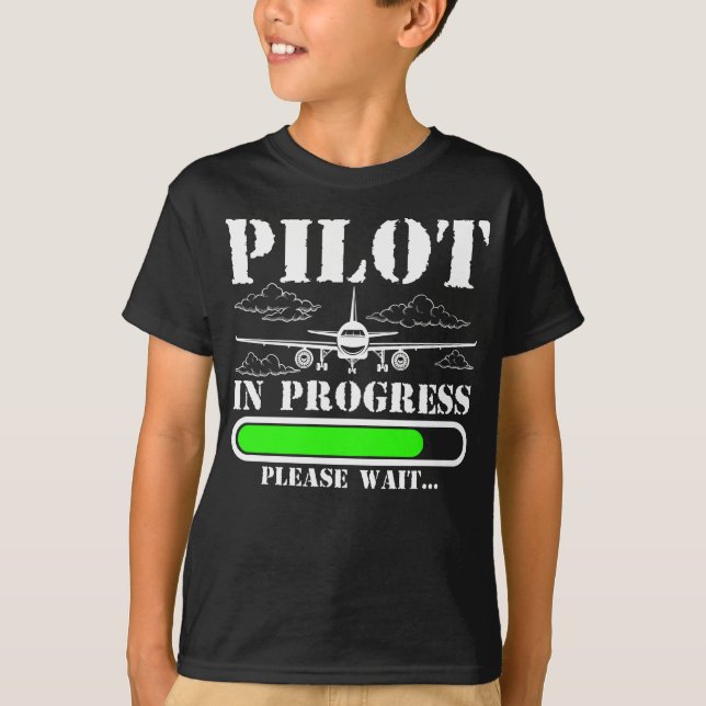 Camiseta Piloto Futuro de Carregamento de Avião Piloto Funn (Frente)