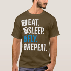 Camiseta Piloto Gift Coma Voo do Sono Repetir Avião Aeriali