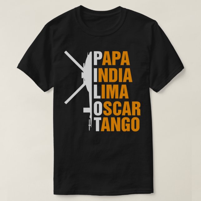 Camiseta Piloto Helicóptero Presente no Aviador Militar Hel (Frente do Design)