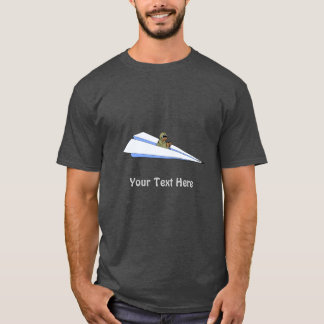 Camiseta Piloto Militar Voando Papel Engraçado Avião Jato
