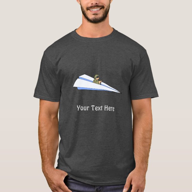 Camiseta Piloto Militar Voando Papel Engraçado Avião Jato (Frente)