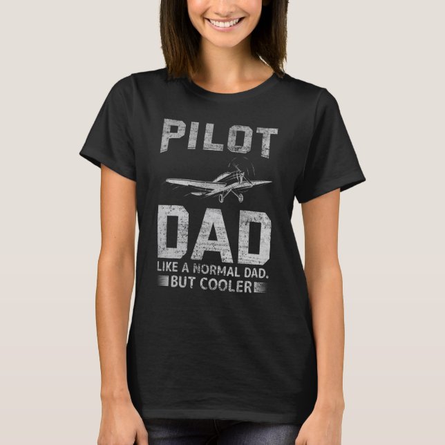 Camiseta Piloto Para O Piloto De Avião Da Aviação Do Pai Pa (Frente)